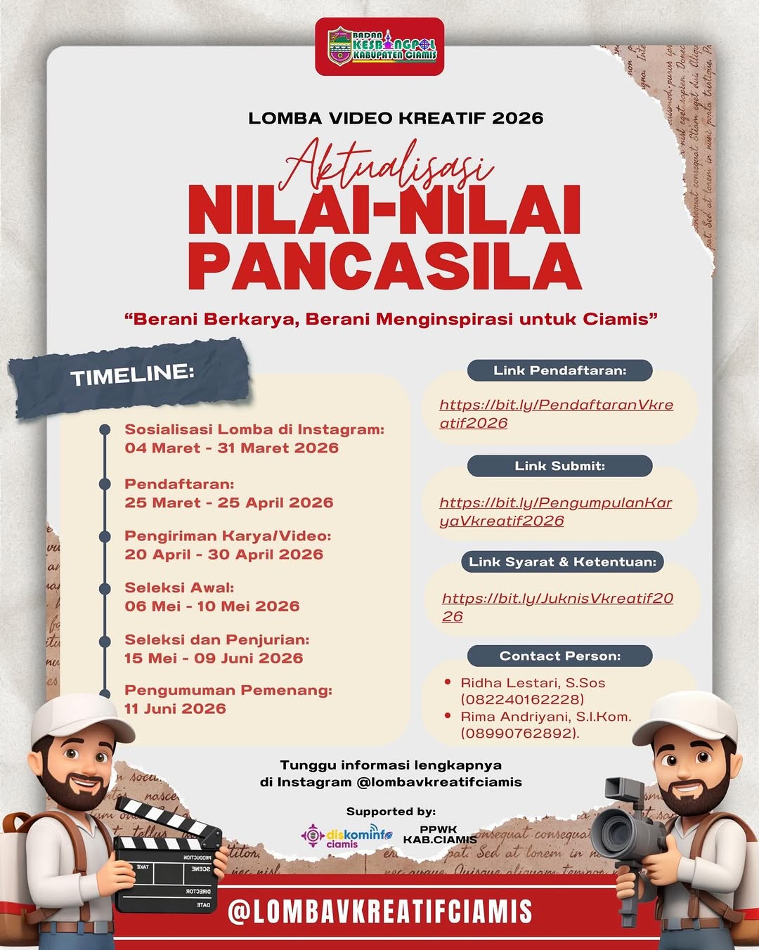 Lomba Video Kreatif 2026 Bakesbangpol Ciamis