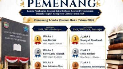Dispusip Ciamis Umumkan Juara Lomba Resensi Buku Tingkat Kabupaten 2026
